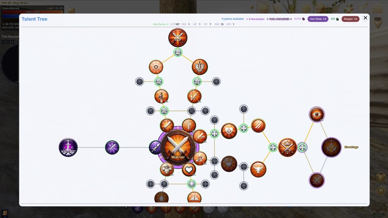 The talent tree